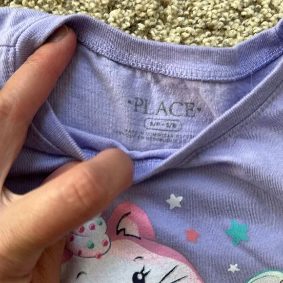 3 - Children’s Place girls size small (5/6) T-Shirts - soccer; flamingo, donut - Picture 5 of 7